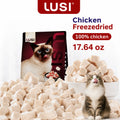 Lusi Premium Freeze-Dried Chicken Chunks Dry Cat Food & Treat - 17.64 Oz, Supports Feline Nutrition, Dry Food