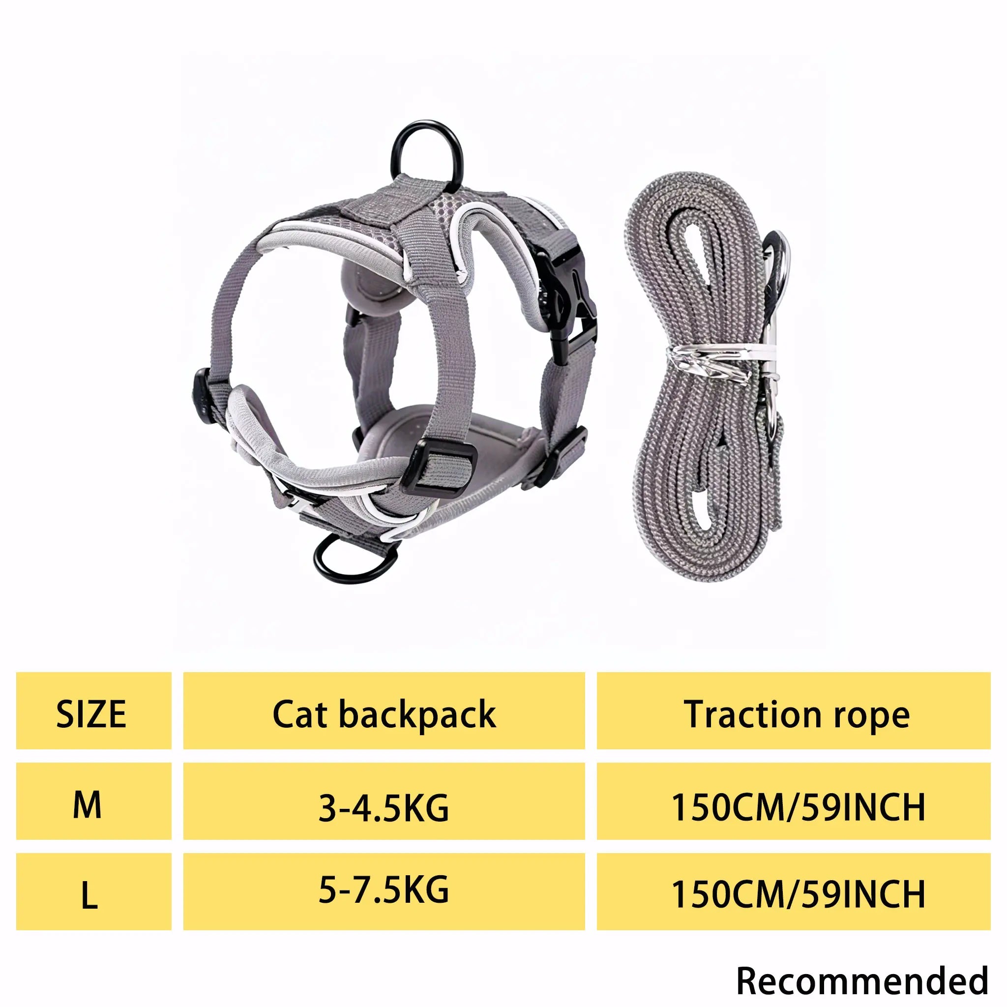 Escape-Proof Cat Harness and Leash Set - Adjustable Size with Breathable Materials, Reflective Strip, and Soft Mesh Vest for Safe Walking - Includes Summer Version