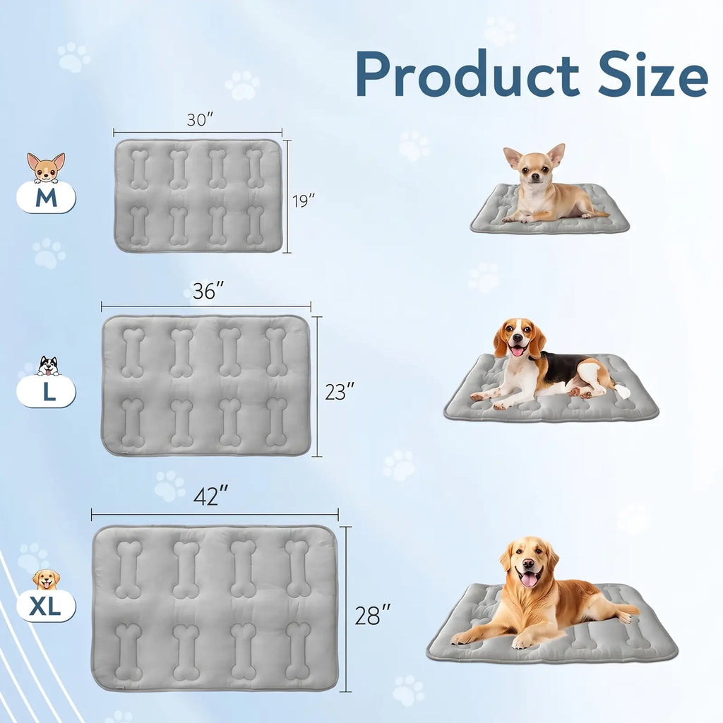 2-Pack Premium Extra Thick Dog Cooling Mats for Large Breeds, Soft and Durable Non-Slip Quilted Design, Washable and Portable for Indoor and Outdoor Use