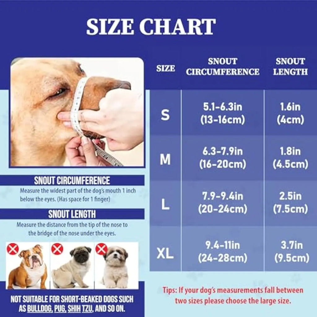 #Backtoschool Dog Muzzle for Varies Dogs - Air Mesh Muzzle for Varies Sized Dog | Adjustable No Bark Dogs Muzzles for Scavenging Licking & Chewing | Prevent Biting |,Back to School